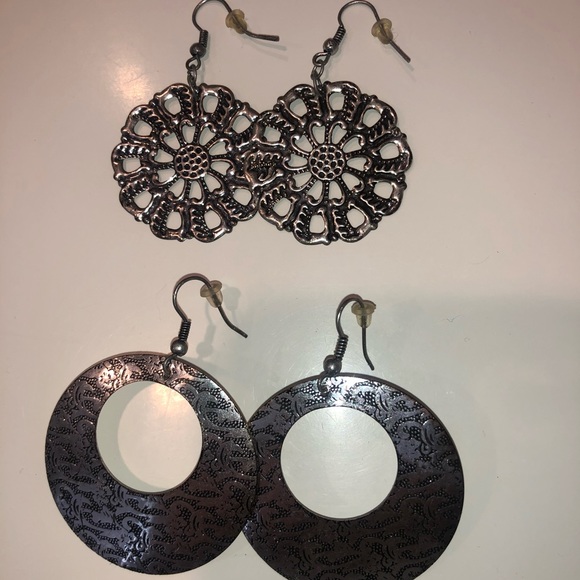 Mandees Silver Statement Earrings- 3 Pack - Picture 3 of 5